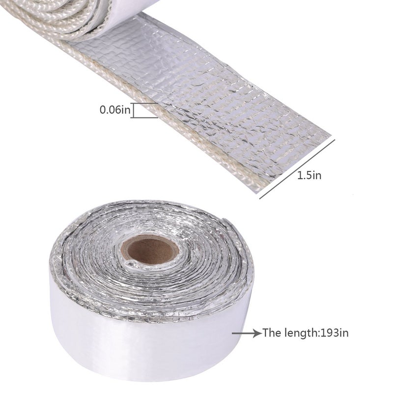 AutoEC Heat Shield tape, Self-Adhesive Heat Reflective Tape Roll, Adhesive Backed Heat Barrier for Car, Truck, Motorcycle (1.5"X 15') - Image 2
